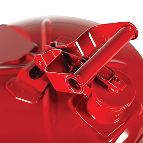 Justrite 2 Gallon Type I Yellow Safety Can for Diesel with Flame Arrester and Self-Closing Lid, Made in the USA, Galvanized Steel Flammable Storage Can, 7120200