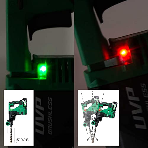 Metabo HPT Cordless 36V Multi-Volt Rotary Hammer Kit | SDS Plus | 1-1/8-Inch | LED Level | User Vibration Protection | Optional AC Adapter | DH3628DA