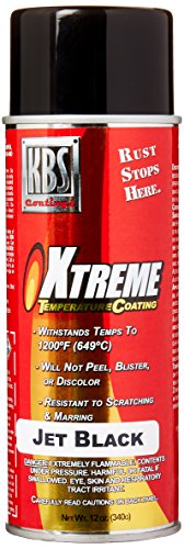 KBS Coatings 65102 Jet Black Xtreme Temperature Coating - 12 fl. oz.