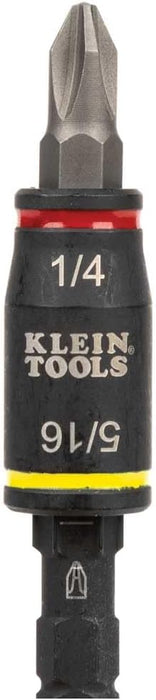 Klein Tools (32767) Impact Driver, SAE 3-in-1 Impact Socket and Bit Holder, Flip Socket with 1/4-Inch and 5/16-Inch Hex Drivers, 5-Inch Length (Pack of 1)