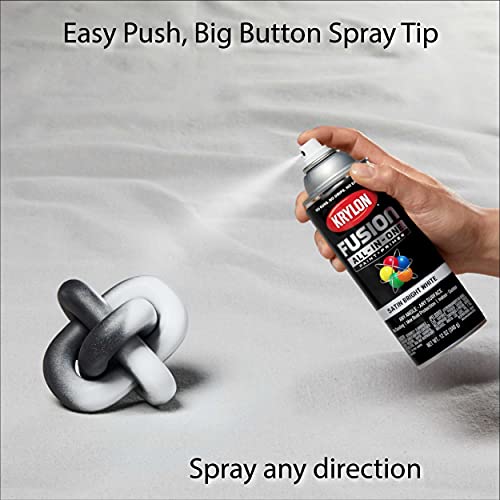 Krylon Fusion All-In-One Adhesive Spray Paint for Indoor/Outdoor Use, 12 oz, Bright White