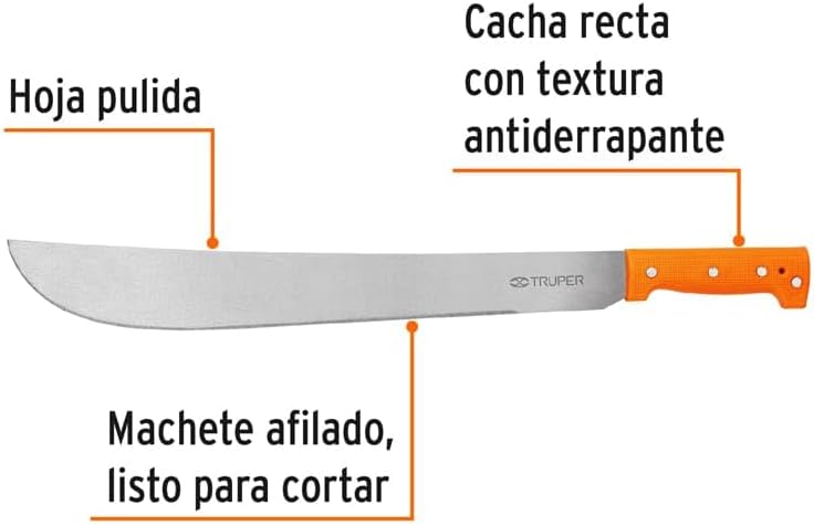Truper T-460-18P Orange Handle Machetes 18" (46cm)