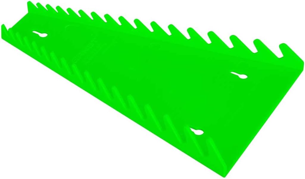 ERNST Manufacturing 5151 Reverse Wrench Organizer - Toolbox and Wall Mount Wrench Storage Tray, 16 Tool, in Vibrant Green