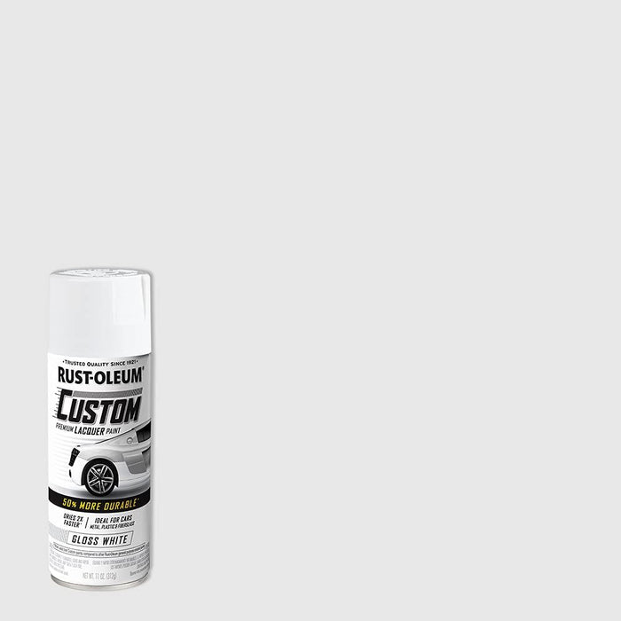 Rust-Oleum 352722 Automotive Custom Lacquer Spray Paint, 11 oz, Gloss White (Pack of 6)