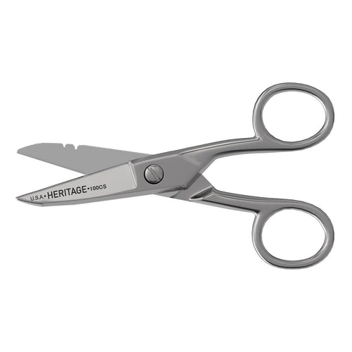 Klein Tools 100CS Serrated Electrician Scissors with Stripping