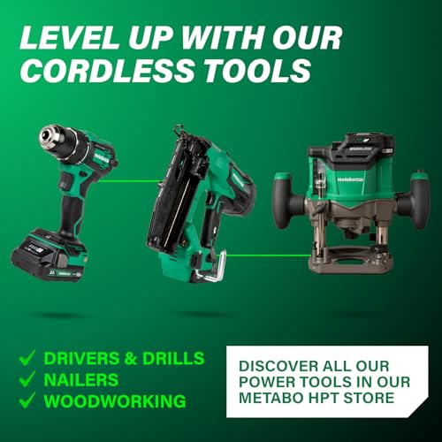 Metabo HPT 36V MultiVolt Cordless Plunge Router Kit | Includes 1/2-Inch and 1/4-Inch Collets | Variable Speed | Optional AC Adapter | M3612DA