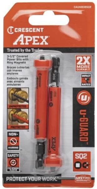 Crescent CAUMB3BSQ2 Apex Bit, Ug 3.5" Ring Mag, Sq2 (Pack of 2)