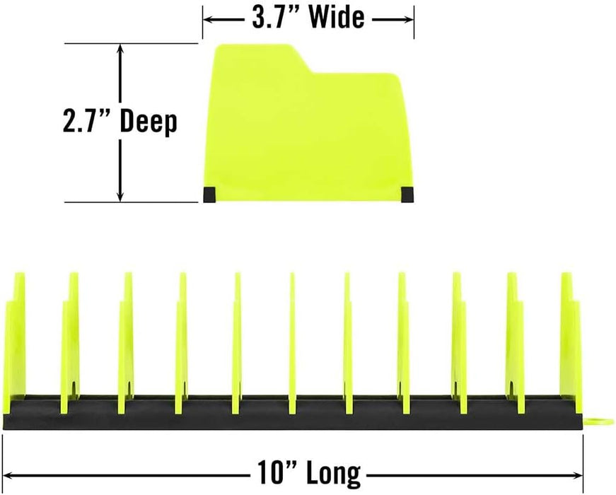 Ernst Manufacturing Plier Pro Premium No-Slip Plier Organizer: Toolbox Organization Solution for Pliers, Cutters, Slip Joint Pliers (Hi-Viz) - Made in USA