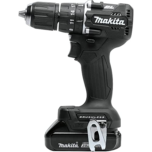 Makita XPH15RB 18V LXT Lithium-Ion Sub-Compact Brushless Cordless 1/2" Hammer Driver-Drill Kit (2.0Ah), Black
