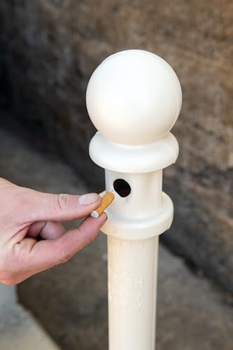 Eagle 1202BEI Galvanized Steel Poly Tube Cigarette Butt Receptacle, 2 gallon Capacity, 35" Height, 11" Diameter, Beige