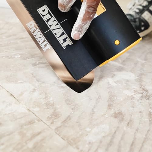 DEWALT Drywall Skimming Blade, 14-Inches | Pro-Grade | Extruded Aluminum & European Stainless Steel Construction | High-Impact End Caps | Sheetrock Gyprock Wall-Board Plasterboard | DXTT-2-914