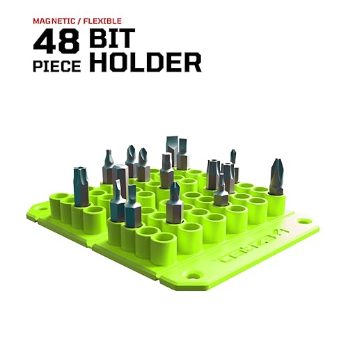 EZRED EZBIT-G Green Flexible Magnetic Bit Holder, Holds 48 Bits