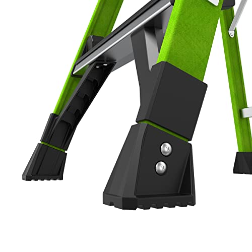 Little Giant Ladders, MightyLite 2.0, 4' Stepladder with Ground Cue, Fiberglass, Type IAA, 375 lbs Weight Rating, (15404-001), Green
