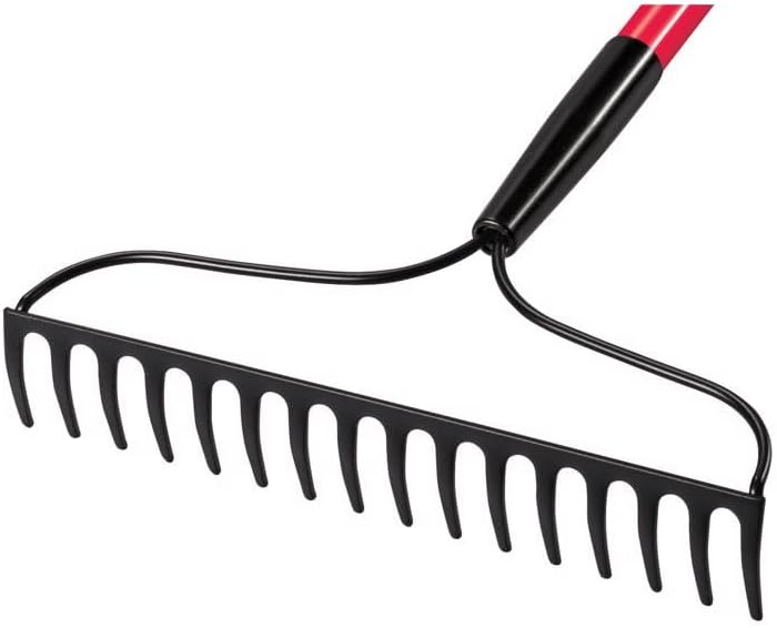 Truper 32404 Tru Tough Welded Bow Rake, 16-Teeth, Fiberglass Handle 60-Inch