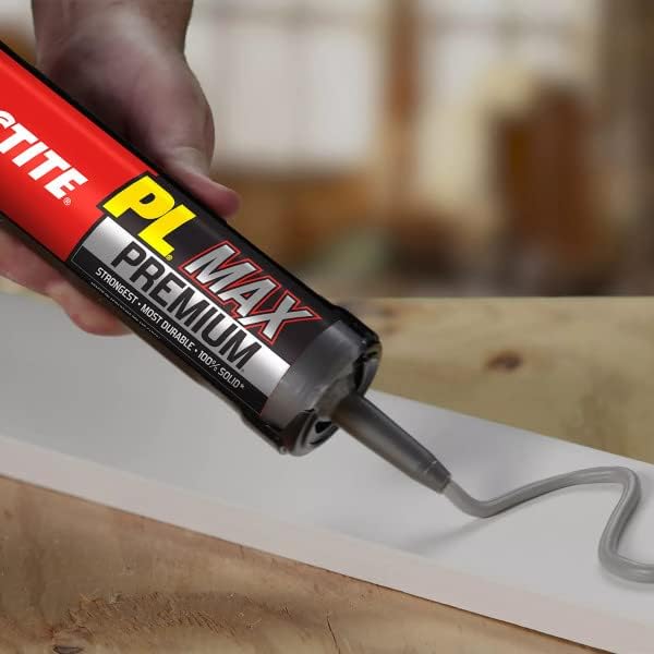 Loctite 2292244 PL Premium Max Construction Adhesive, 9 fl oz Cartridge, Versatile Construction Glue for Wood, Concrete, Stone & More (Pack of 12)