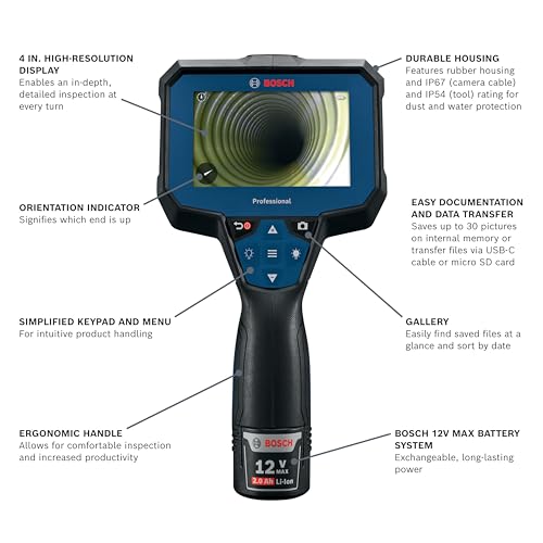 BOSCH 12V Max Connected 11ft Handheld Inspection Camera Kit