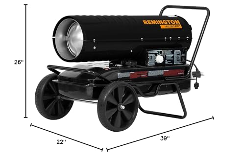 Remington 140,000 BTU Kerosene/Diesel Heater | For Warehouses, Construction, Garages, Barns and Workshops (REM-140T-KFA-B)