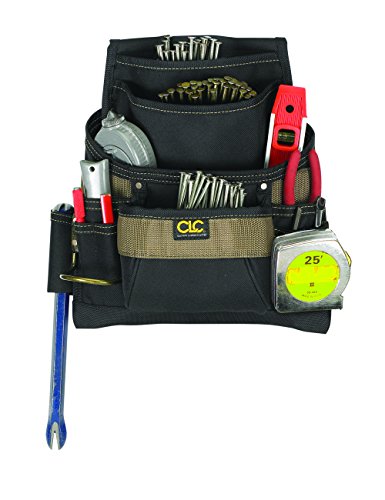 Custom Leathercraft 1620 Tool Bag, 11 Pockets, Steel Hammer Loop , Blue