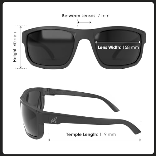 EDGE Defiance Z87 Wayfarer Safety Sunglasses (Matte Black, Polarized Smoke Vapor Shield), Polarized Vapor Shield Anti-Fog Z87 Tinted Safety Glasses, Shatter Resistant, ANSI Compliant Men's Sunglasses