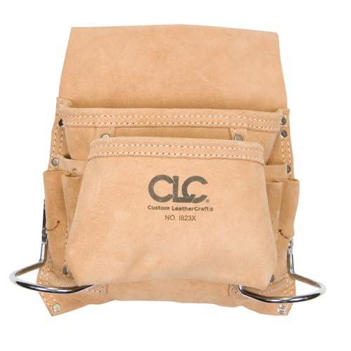 CLC Custom Leathercraft I823X Suede Carpenter's Nail And Tool Bag, 8 Pocket