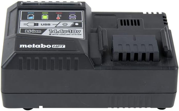 Metabo HPT MultiVolt Battery and Charger Starter Kit | 36V/18V | 4.0Ah/8.0Ah | Lithium Ion | Slide Style | Charger includes Built-in USB Port | UC18YSL3B1