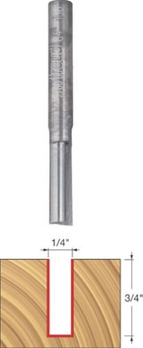 Freud 04-106 Double Flute Straight Bit with 1/4" Shank, 1/4" Diameter by 3/4" Length