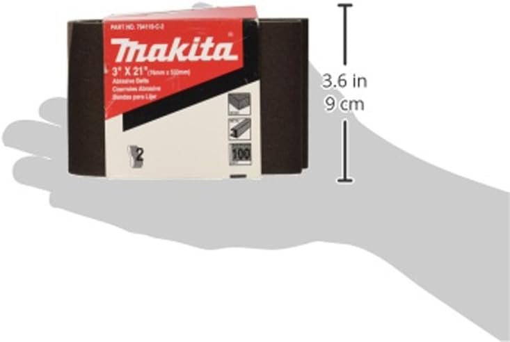 Makita 742308-3 3-Inch x 21-Inch Abrasive Sanding Belt, 80 Grit (10/Pk)