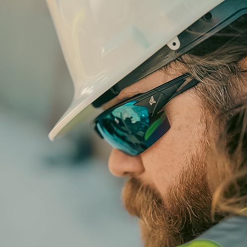 EDGE Pumori Z87 Rated Clear Safety Glasses: Men's Safety Glasses, Adjustable TPR, Non-Slip, Anti-Fog Safety Glasses, Flexible Polycarbonate Frames, Nylon Lenses, 99% UV Protection Men's Sunglasses