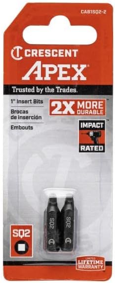 Crescent CAB1SQ2-2 #2 x 1" Square Insert Bit (Pack of 2)