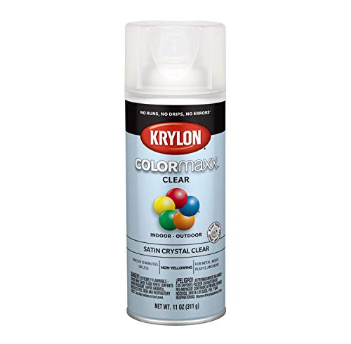 12 oz Krylon K05562007 Crystal Clear COLORmaxx Paint & Primer Spray Paint, Satin