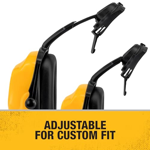 DeWALT Yellow with Black Earcups Dielectric Expandable Cap Mount Earmuff