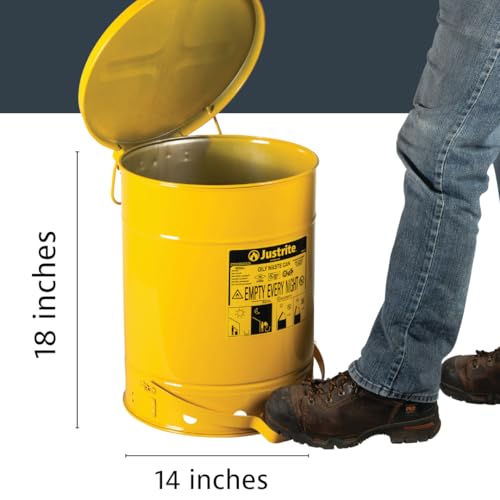 Oily Rag Container Generic Justrite 10 Gallon Galvanized Steel Oily Waste Can, 18