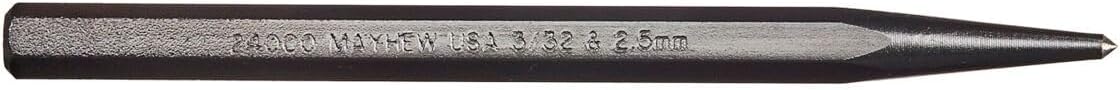 Mayhew Tools 24000 Center Punch, 3/32" - 2.5 mm x 4", Black Oxide Finish