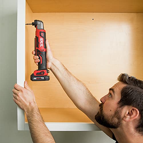SKIL PWR CORE 12 Brushless 12V 1/4 Inch Hex Right Angle Impact Driver Includes 2.0Ah Lithium Battery and PWR JUMP Charger - RI574502