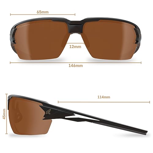EDGE TXP415 Pumori Polarized Safety Glasses: Men's Safety Glasses, Anti-Scratch, Non-Slip, Wrap-Around Tinted Safety Glasses, ANSI/ISEA & MCEPS Compliant, 99% UV Protection Men's Sunglasses