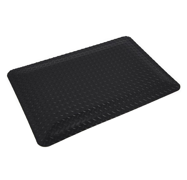 Wearwell Diamond-Plate SpongeCote UltraSoft Mat Anti-Fatigue Workstation Mat. 2' W x 3' L x 15/16" Thickness. Nitricell Sponge. Pre-Beveled Edge.