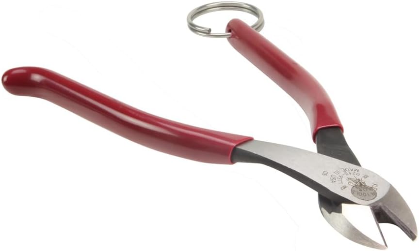 Klein Tools D248-9STT Ironworker's Diagonal Cutting Pliers with Tether Ring, 9-Inch