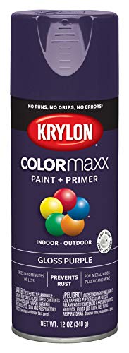 Krylon K05533007 COLORmaxx Spray Paint and Primer for Indoor/Outdoor Use, Gloss Purple 12 Ounce (Pack of 1)