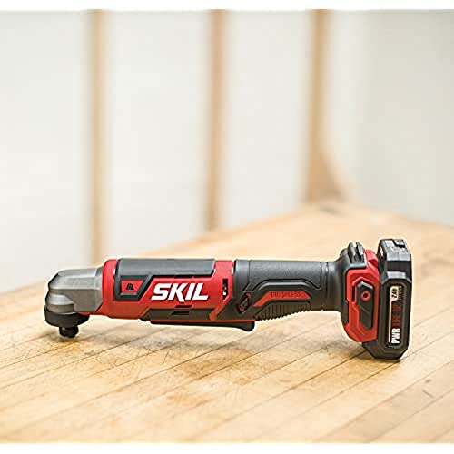 SKIL PWR CORE 12 Brushless 12V 1/4 Inch Hex Right Angle Impact Driver Includes 2.0Ah Lithium Battery and PWR JUMP Charger - RI574502