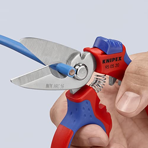 KNIPEX Tools Stainless steel 95 05 20 US Angled Electricians' Shears, 6-1/4", Red/Blue