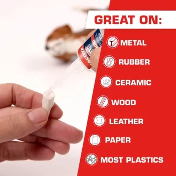 Loctite Super Glue Liquid Longneck Bottle, Clear, 0.35 fl oz Bottle - Superglue for Plastic, Wood, Metal, Crafts & Repair, Cyanoacrylate Adhesive Instant Glue, Quick Dry (Pack of 6)