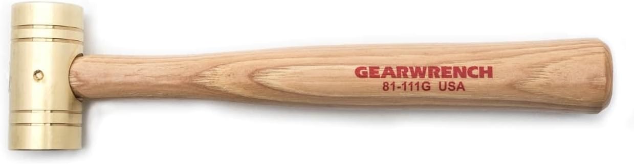 GEARWRENCH 81-111G Brass Hammer with Hickory Handle - 1 lb.