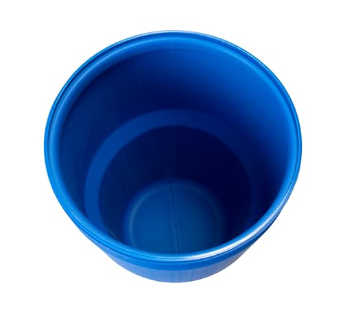Eagle 14 Gallon Plastic Drum with Lid, Metal Lever-Lock, 26.5"x15", Open Head Lab Pack Drum Made of Durable, Lightweight HDPE, Withstands Weather and Chemicals, Made in USA, Blue, 1610MB