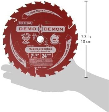 Diablo Demo Demon Framing/Demolition Saw Blade with Perma-Shield Coating - Dura-Blend Carbide - 7-1/4" x 24-Tooth - D0724DA