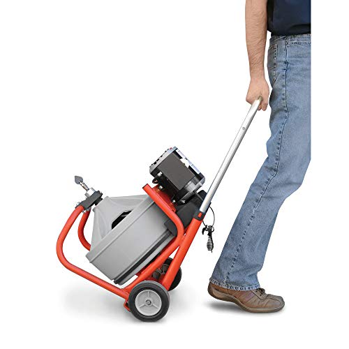 RIDGID 26998 Model K-400 Drain Cleaning 120-Volt Drum Machine Kit with C-45IW 1/2" x 75' Cable, White, Black, Red