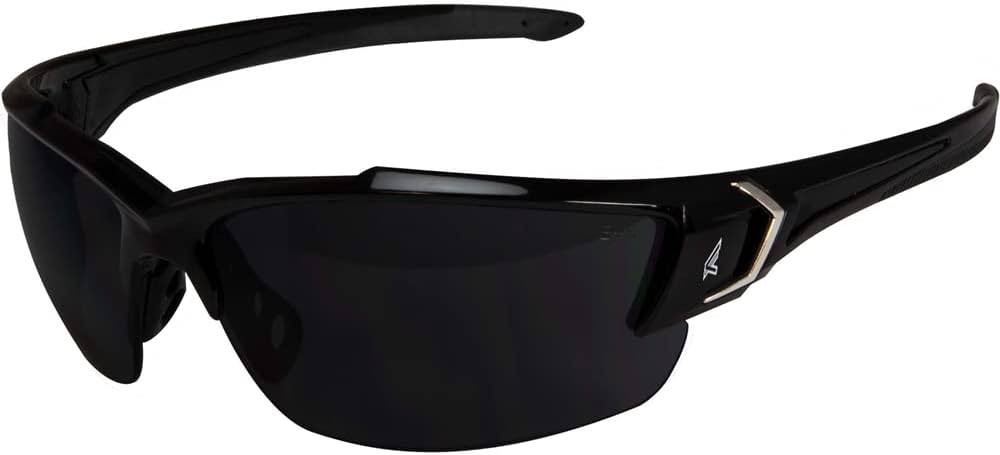 Edge TSDK216VS-G2 Khor G2 Polarized Wrap-Around Anti-Fog/Vapor Shield Safety Glasses, Anti-Scratch, Non-Slip, UV 400, Military Grade, ANSI/ISEA & MCEPS, 5.04" Wide, Black Frame/Smoke Lens