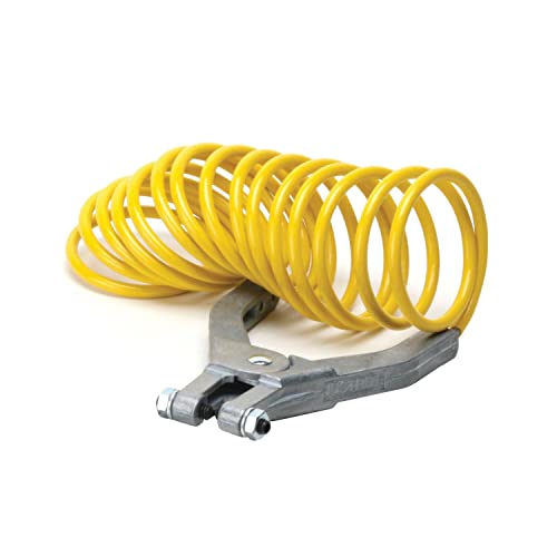 Justrite 08497 10' Long Insulated Grounding Wire with Hand Clamp and 1-4'' Terminal