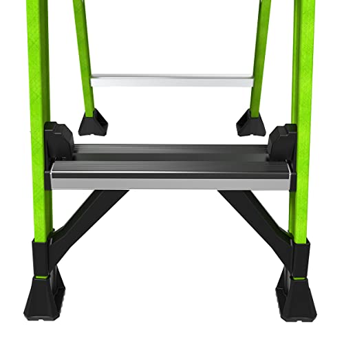 Little Giant Ladders, MightyLite 2.0, 4' Stepladder with Ground Cue, Fiberglass, Type IAA, 375 lbs Weight Rating, (15404-001), Green