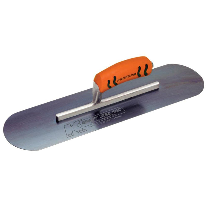Kraft Tool CF292BPF Blue Steel Pool Trowel with ProForm Handle, 18 x 5-Inch