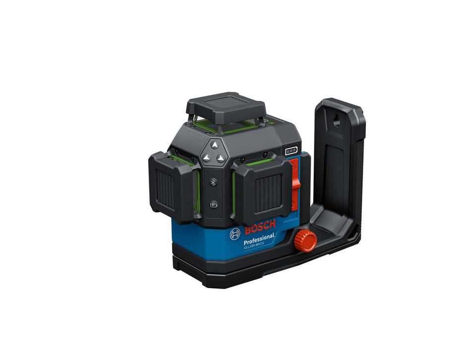 BOSCH GLL330-80CGN 18V 360º Connected Green-Beam Three-Plane Leveling and Alignment Laser - Versatile, High-Visibility Laser with VisiMax Technology and Bluetooth Connectivity (Bare Tool)